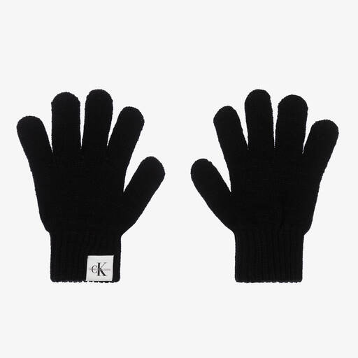 Calvin Klein-Gants noirs en maille | Childrensalon