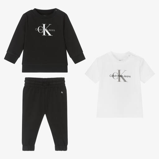 Calvin Klein-Trainingsanzug-Set in Schwarz/Weiß | Childrensalon