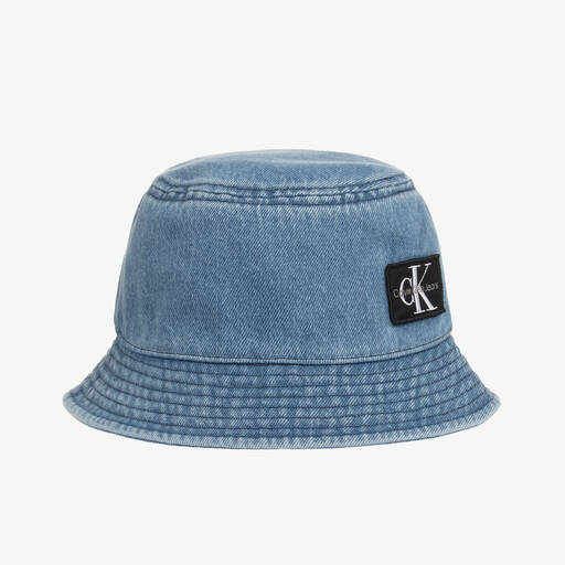 Calvin Klein-Blue Denim Bucket Hat | Childrensalon