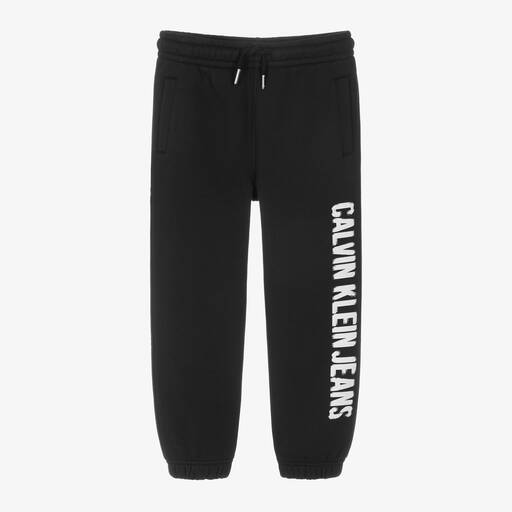 Calvin Klein-Bas de jogging noir en jersey garçon | Childrensalon