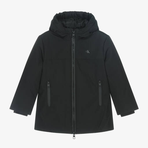 Calvin Klein-Boys Black Padded Coat | Childrensalon