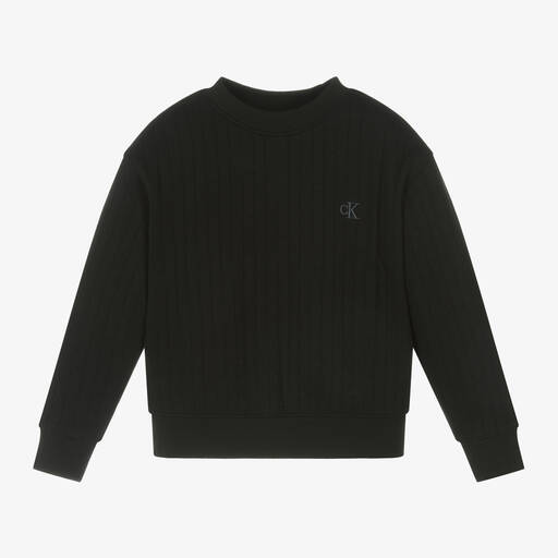 Calvin Klein-Boys Black Quilted Sweater | Childrensalon