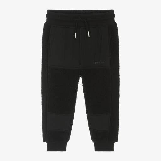 Calvin Klein-Boys Black Teddy Fleece Joggers | Childrensalon