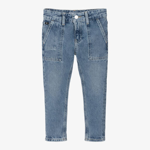 Calvin Klein-Boys Blue Denim Dad Jeans | Childrensalon
