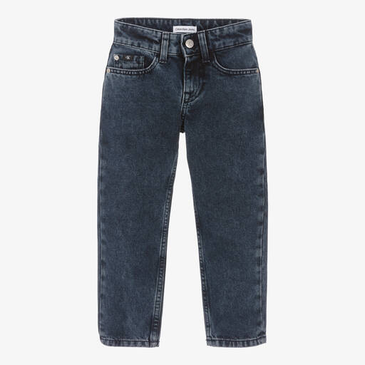 Calvin Klein-Boys Blue Regular Straight Denim Jeans | Childrensalon