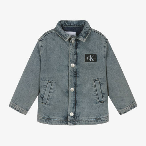 Calvin Klein-Boys Blue Stonewash Denim Jacket | Childrensalon