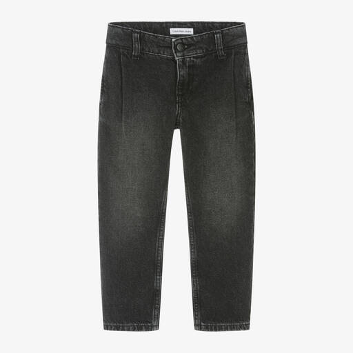 Calvin Klein-Boys Grey Washed Denim Jeans | Childrensalon