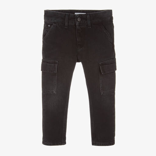 Calvin Klein-Черные джинсы свободной посадки с эффектом потертости для мальчиков | Childrensalon