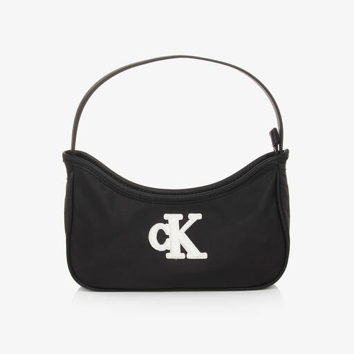 Calvin Klein-حقيبة يد لون أسود للبنات (23 سم) | Childrensalon