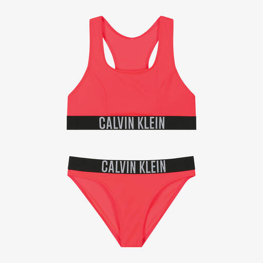 Calvin Klein-Girls Coral Pink Bikini | Childrensalon