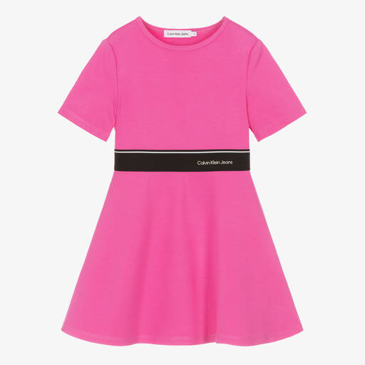 Calvin Klein-Girls Pink Milano Jersey Dress | Childrensalon