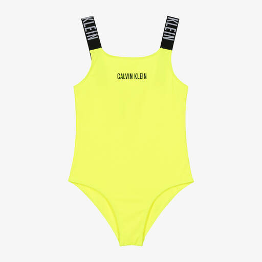 Calvin Klein-Girls Yellow Swimsuit | Childrensalon