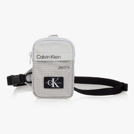 Calvin Klein Jeans-Grey Logo Crossbody Bag (15cm) | Childrensalon