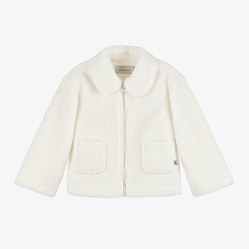 Calvin Klein-Ivory Teddy Fleece Jacket | Childrensalon