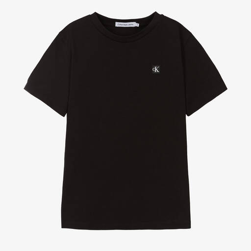 Calvin Klein-Schwarzes Teen Baumwoll-T-Shirt | Childrensalon
