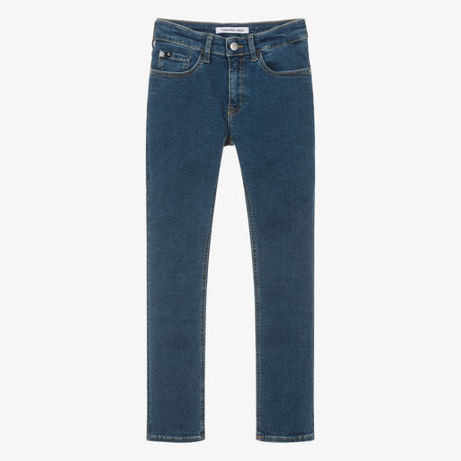 Calvin Klein-Teen Boys Dark Blue Slim Denim Jeans | Childrensalon