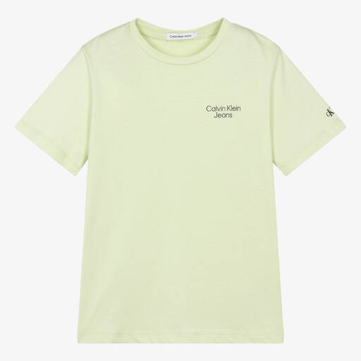 Calvin Klein-T-shirt vert en coton ado garçon | Childrensalon