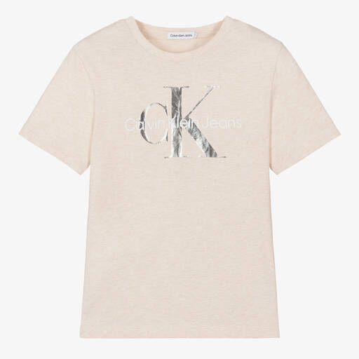 Calvin Klein-Beiges Teen Baumwoll-T-Shirt | Childrensalon