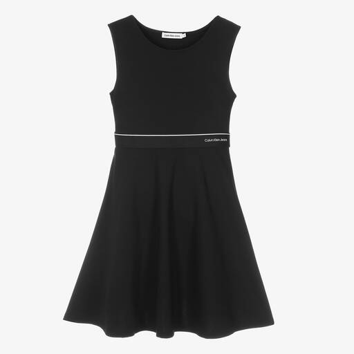 Calvin Klein-Teen Girls Black Viscose Jersey Dress | Childrensalon