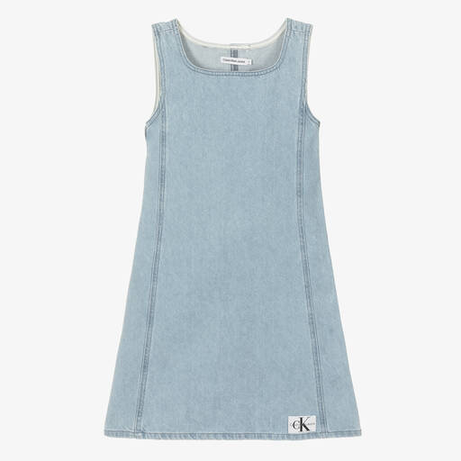 Calvin Klein-Teen Girls Blue Denim Shimmer Dress | Childrensalon