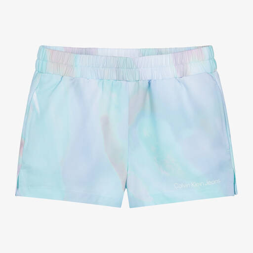 Calvin Klein-Teen Girls Blue Printed Shorts | Childrensalon
