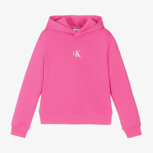 Calvin Klein-Teen Girls Pink Cotton Hoodie | Childrensalon
