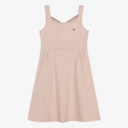 Calvin Klein-Teen Girls Pink Viscose Monogram Dress | Childrensalon