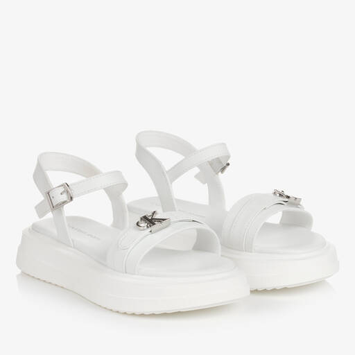 Calvin Klein-Белые сандалии для девочек-подростков | Childrensalon