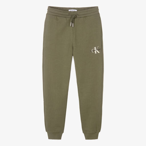 Calvin Klein-Pantalon de jogging vert en coton | Childrensalon