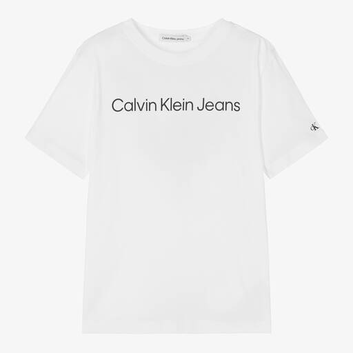 Calvin Klein-تيشيرت تينز قطن لون أبيض | Childrensalon