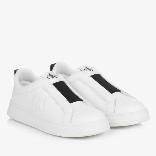 Calvin Klein-Белые кроссовки-слипоны для подростков | Childrensalon