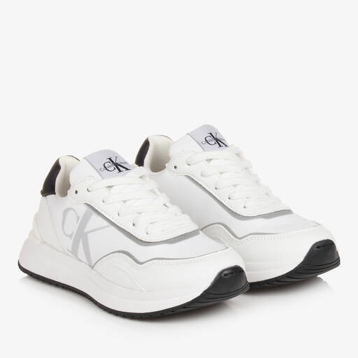 Calvin Klein-Белые кроссовки из искусственной кожи на шнуровке | Childrensalon