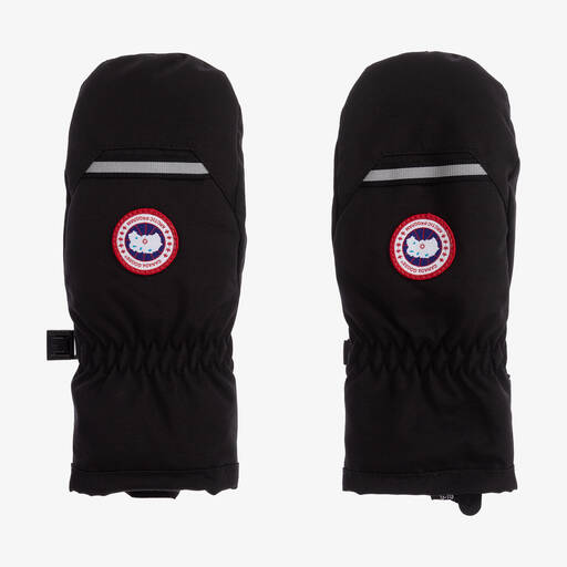 Canada Goose-Black Down Padded Mittens | Childrensalon