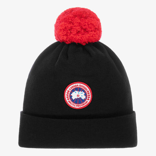 Canada Goose-Black Wool Pom-Pom Hat | Childrensalon