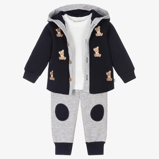 Caramelo Kids-Boys Blue & Grey Tracksuit Set | Childrensalon