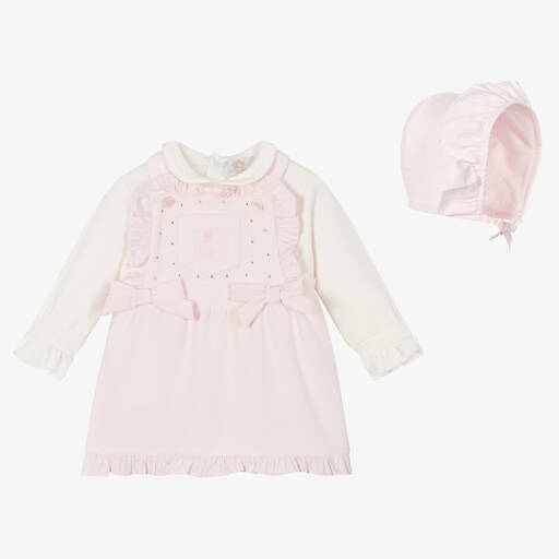 Caramelo Kids-Girls Ivory & Pink Dress Set | Childrensalon