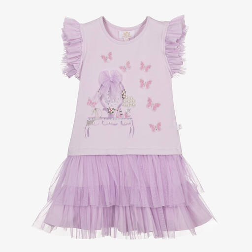 Caramelo Kids-Girls Lilac Purple Cotton Dress | Childrensalon