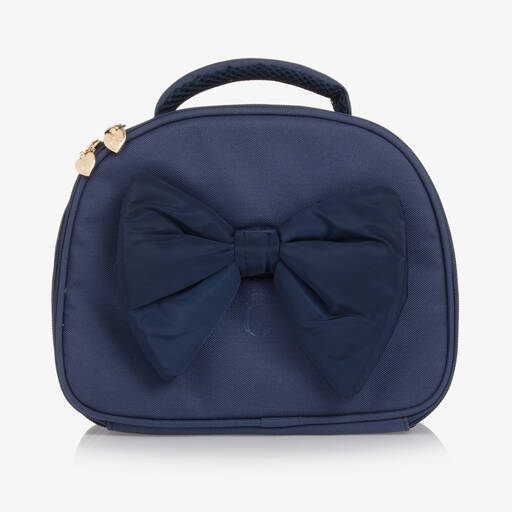 Caramelo Kids-Girls Navy Blue Bow Lunch Bag (25cm) | Childrensalon