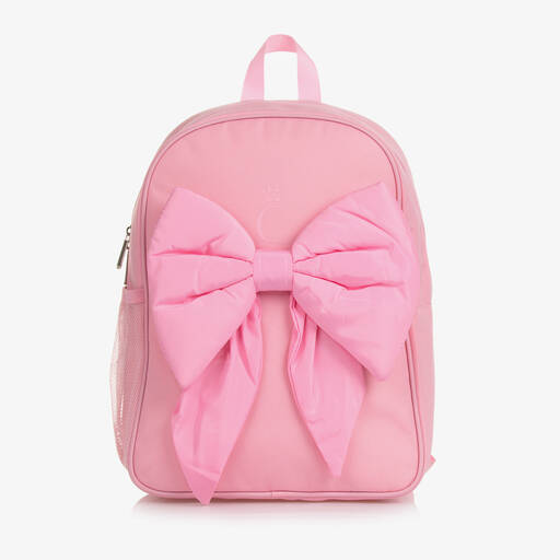Caramelo Kids-Girls Pink Bow Backpack (35cm) | Childrensalon