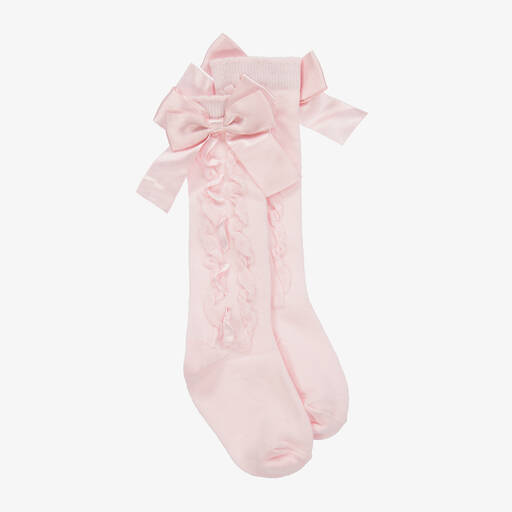 Caramelo Kids-Girls Pink Cotton Socks | Childrensalon
