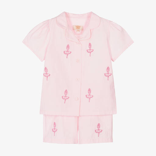 Caramelo Kids-Pink Cotton Ballerina Pyjamas | Childrensalon