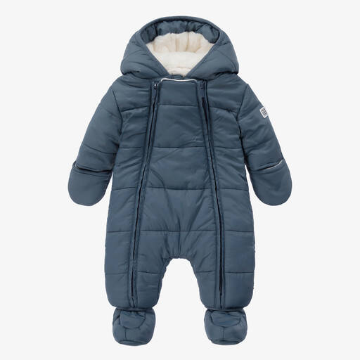 Carrément Beau-Blue Puffer Baby Snowsuit | Childrensalon