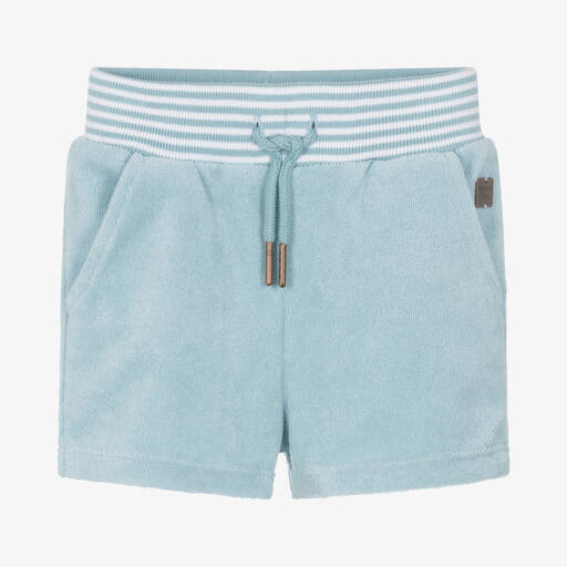 Carrément Beau-Boys Blue Cotton Towelling Shorts | Childrensalon