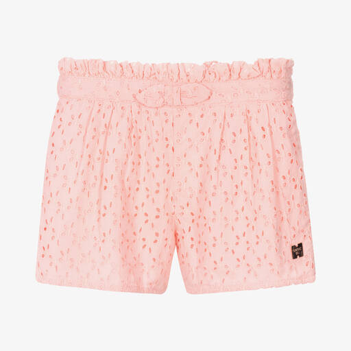 Carrément Beau-Girls Pink Cotton Shorts | Childrensalon