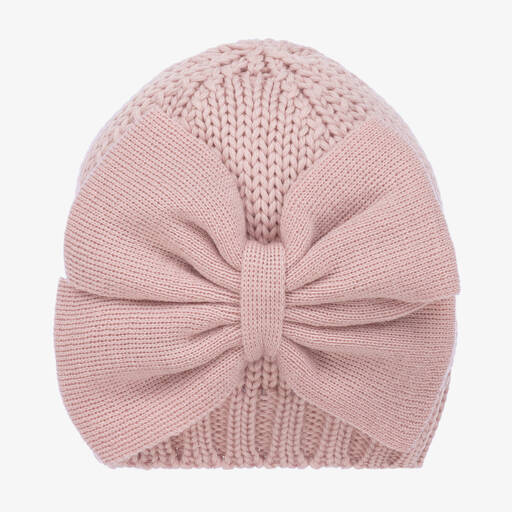 Catya-Baby Girls Pink Wool Knitted Hat | Childrensalon