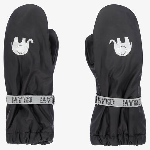 CeLaVi-Black Water Repellent Mittens | Childrensalon