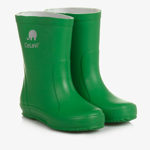 CeLaVi-Green Rubber Rain Boots | Childrensalon
