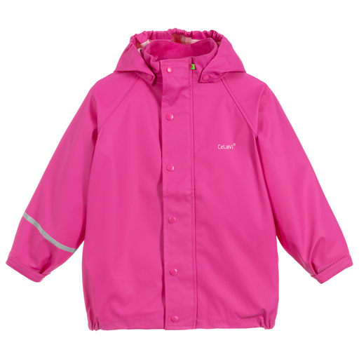 CeLaVi-Pink Hooded Raincoat | Childrensalon