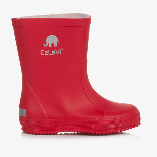 CeLaVi-Red Rubber Rain Boots | Childrensalon