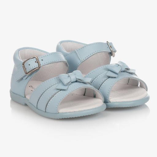 Children's Classics-Girls Blue Leather Sandals | Childrensalon